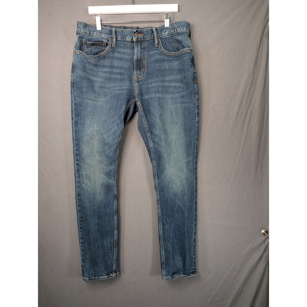 Old Navy Mens Skinny Built-In Flex Jeans 36x32 Medium Wash Blue Denim 7918